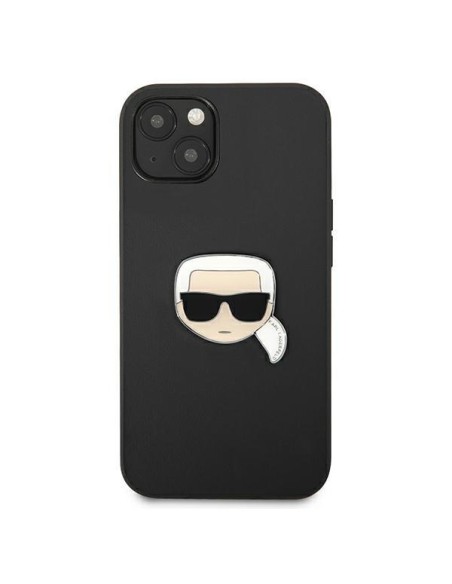 Karl Lagerfeld Leather Ikonik Karl& 39 s Head Metalinis dėklas iPhone 13 mini - juodas Karl Lagerfeld Leather Ikonik Karl& 39 s Head Metalinis dėklas iPhone 13 mini - juodas