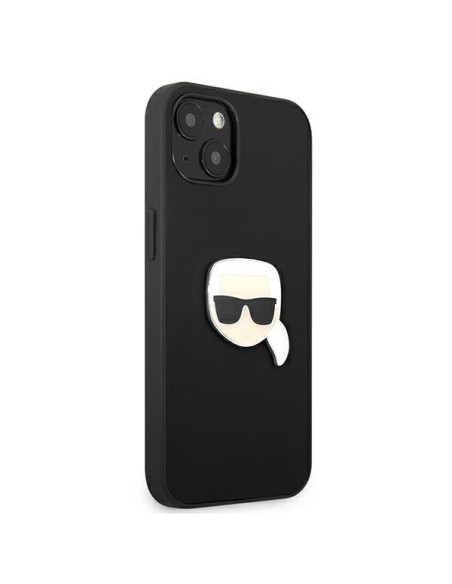 Karl Lagerfeld Leather Ikonik Karl& 39 s Head Metalinis dėklas iPhone 13 mini - juodas Karl Lagerfeld Leather Ikonik Karl& 39 s Head Metalinis dėklas iPhone 13 mini - juodas