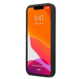 Karl Lagerfeld Leather Ikonik Karl& 39 s Head Metalinis dėklas iPhone 13 mini - juodas