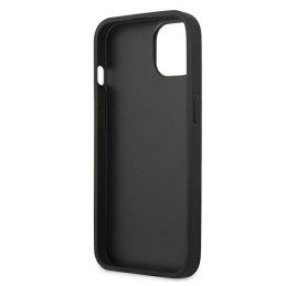 Karl Lagerfeld Leather Ikonik Karl& 39 s Head Metalinis dėklas iPhone 13 mini - juodas