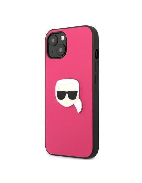 Karl Lagerfeld Leather Ikonik Karl& 39 s Head Metalinis dėklas iPhone 13 mini - rožinis Karl Lagerfeld Leather Ikonik Karl& 39 s Head Metalinis dėklas iPhone 13 mini - rožinis