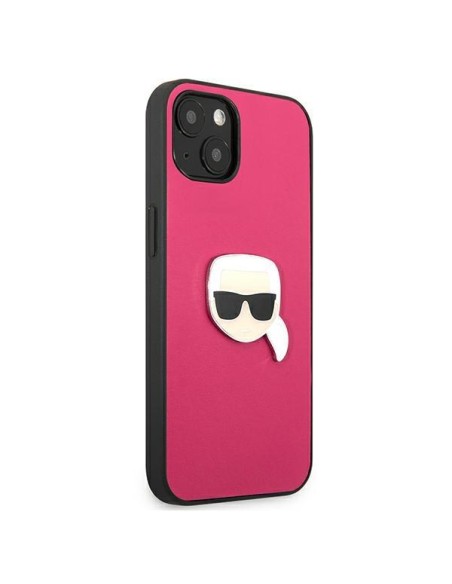 Karl Lagerfeld Leather Ikonik Karl& 39 s Head Metalinis dėklas iPhone 13 mini - rožinis Karl Lagerfeld Leather Ikonik Karl& 39 s Head Metalinis dėklas iPhone 13 mini - rožinis