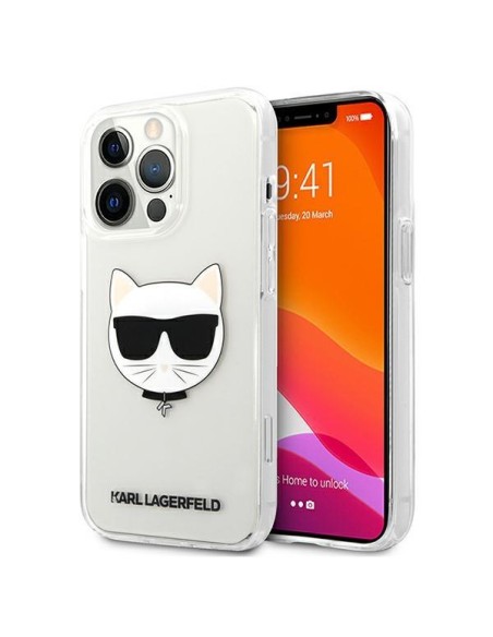 Karl Lagerfeld Choupette Head dėklas iPhone 13 Pro Max - skaidrus Karl Lagerfeld Choupette Head dėklas iPhone 13 Pro Max - skaidrus