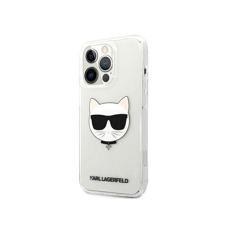 Karl Lagerfeld Choupette Head dėklas iPhone 13 Pro Max - skaidrus