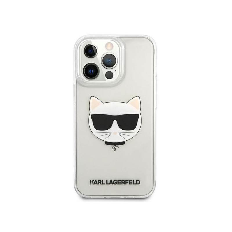 Karl Lagerfeld Choupette Head dėklas iPhone 13 Pro Max - skaidrus