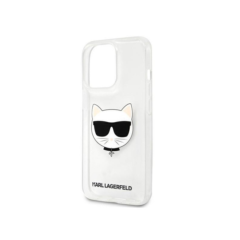 Karl Lagerfeld Choupette Head dėklas iPhone 13 Pro Max - skaidrus