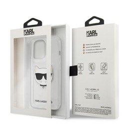 Karl Lagerfeld Choupette Head dėklas iPhone 13 Pro Max - skaidrus