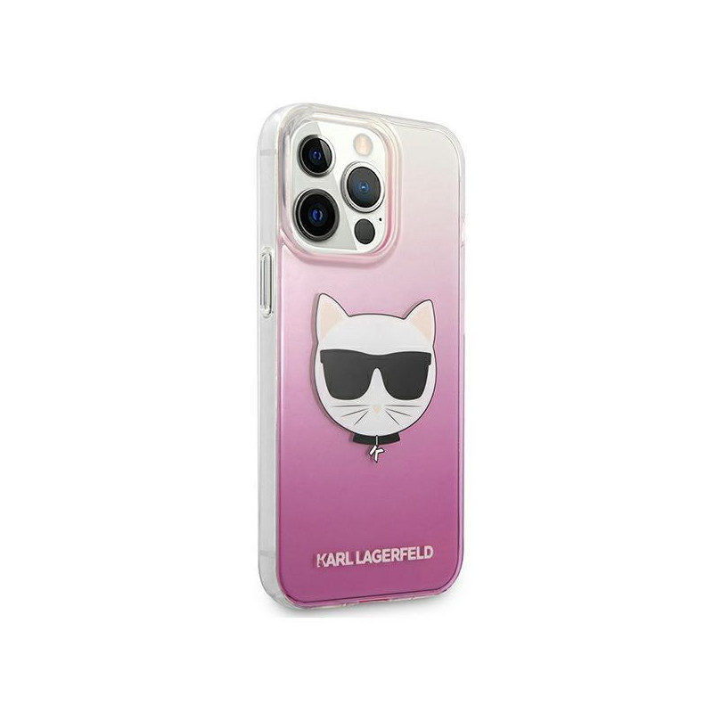 Karl Lagerfeld Choupette Head dėklas iPhone 13 Pro Max - rožinis