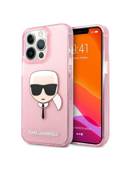 Karl Lagerfeld Glitter Karl& 39 s Head dėklas, skirtas iPhone 13 Pro Max – rožinis Karl Lagerfeld Glitter Karl& 39 s Head dėklas, skirtas iPhone 13 Pro Max – rožinis