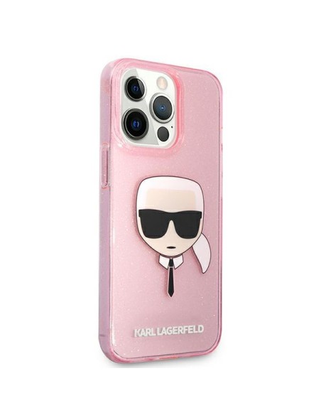 Karl Lagerfeld Glitter Karl& 39 s Head dėklas, skirtas iPhone 13 Pro Max – rožinis Karl Lagerfeld Glitter Karl& 39 s Head dėklas, skirtas iPhone 13 Pro Max – rožinis