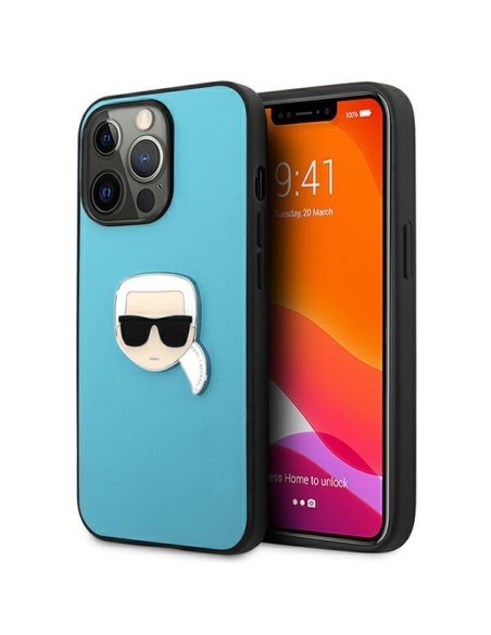 Karl Lagerfeld Leather Ikonik Karl& 39 s Head Metalinis dėklas iPhone 13 Pro Max - mėlynas Karl Lagerfeld Leather Ikonik Karl& 39 s Head Metalinis dėklas iPhone 13 Pro Max - mėlynas