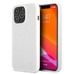 Mercedes Silver Stars Pattern dėklas, skirtas iPhone 13 Pro / iPhone 13 - baltas