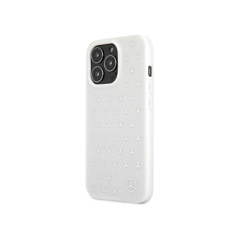 Mercedes Silver Stars Pattern dėklas, skirtas iPhone 13 Pro / iPhone 13 - baltas