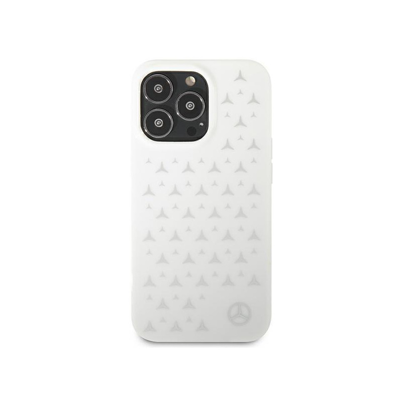 Mercedes Silver Stars Pattern dėklas, skirtas iPhone 13 Pro / iPhone 13 - baltas
