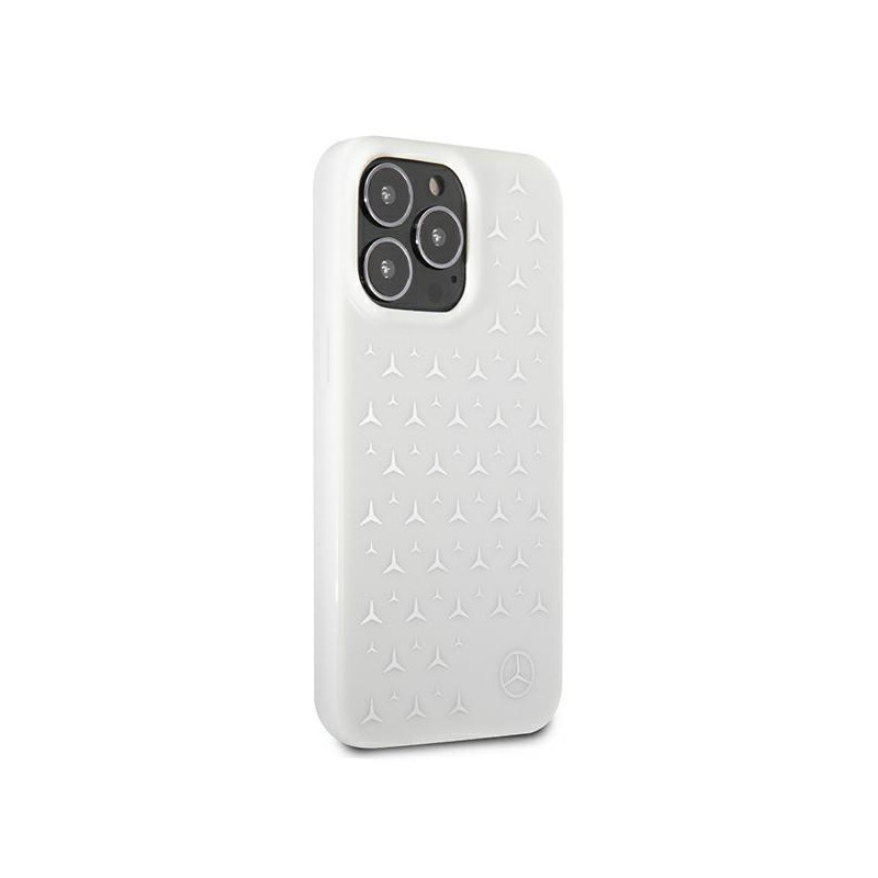 Mercedes Silver Stars Pattern dėklas, skirtas iPhone 13 Pro / iPhone 13 - baltas