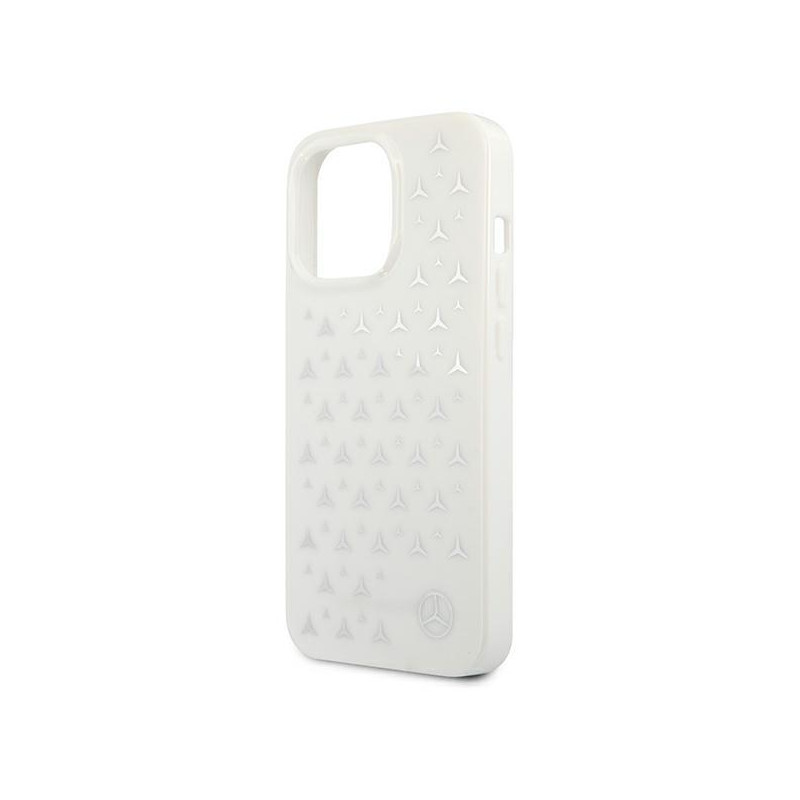 Mercedes Silver Stars Pattern dėklas, skirtas iPhone 13 Pro / iPhone 13 - baltas