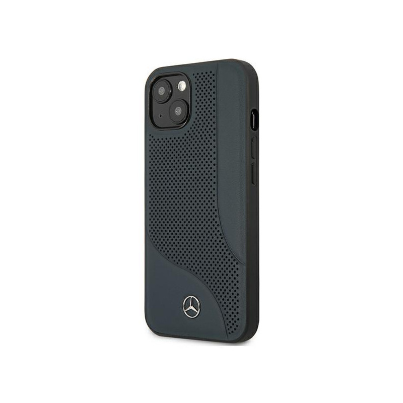 Mercedes Leather Perforated Area dėklas iPhone 13 mini - tamsiai mėlynas