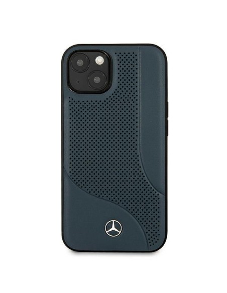 Mercedes Leather Perforated Area dėklas iPhone 13 mini - tamsiai mėlynas Mercedes Leather Perforated Area dėklas iPhone 13 mini - tamsiai mėlynas
