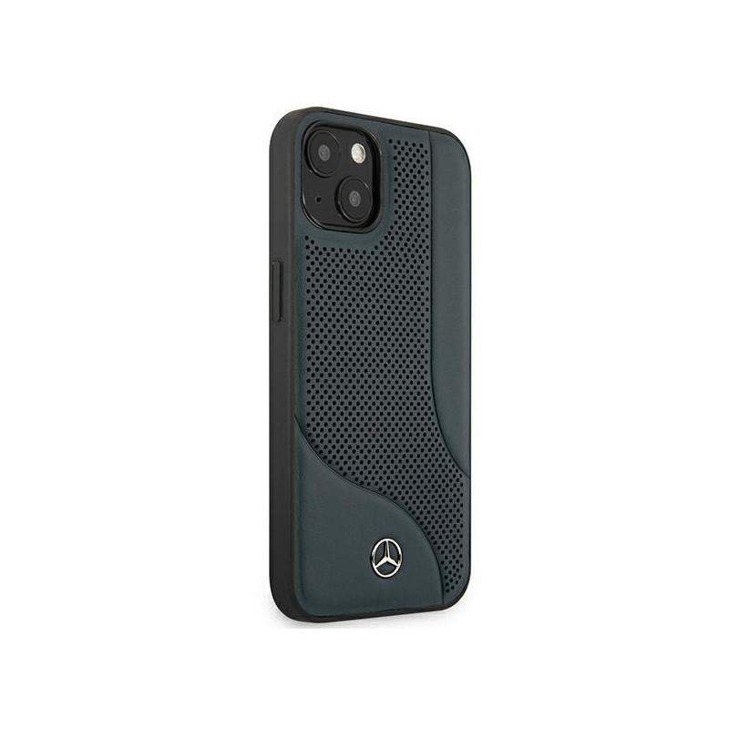 Mercedes Leather Perforated Area dėklas iPhone 13 mini - tamsiai mėlynas