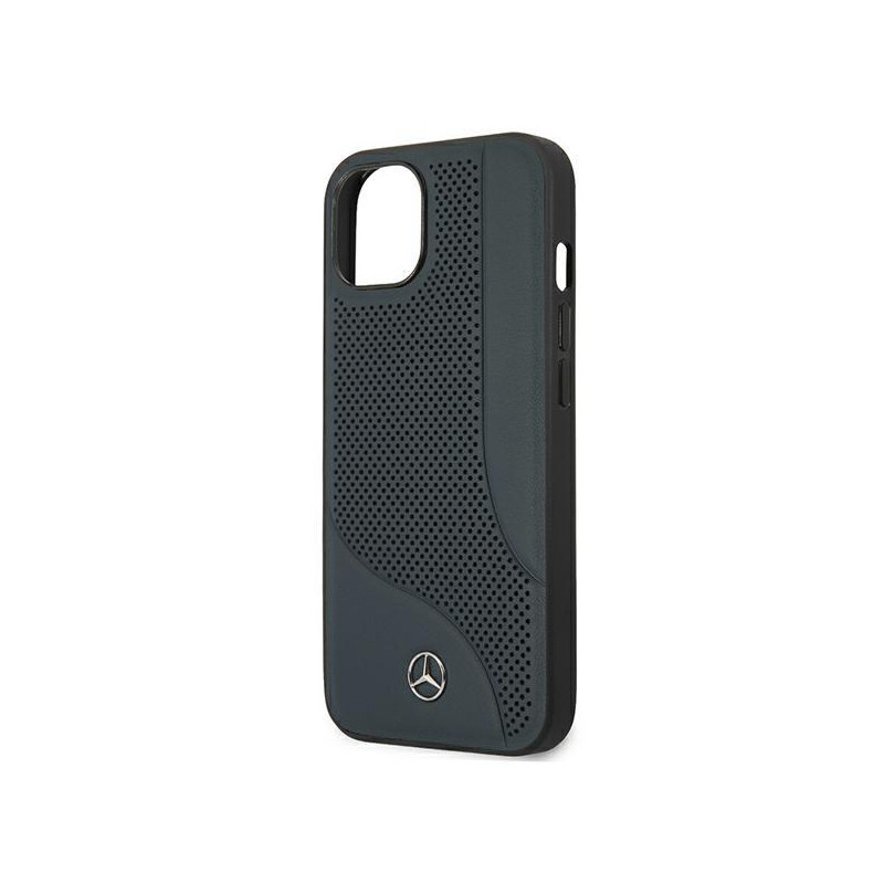 Mercedes Leather Perforated Area dėklas iPhone 13 mini - tamsiai mėlynas