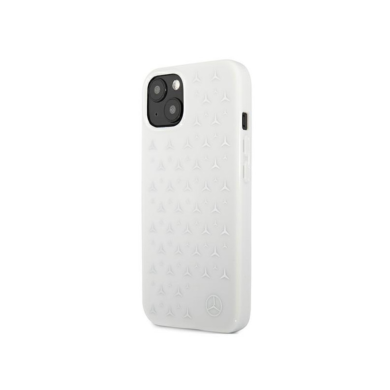 Mercedes Silver Stars Pattern dėklas iPhone 13 mini - baltas