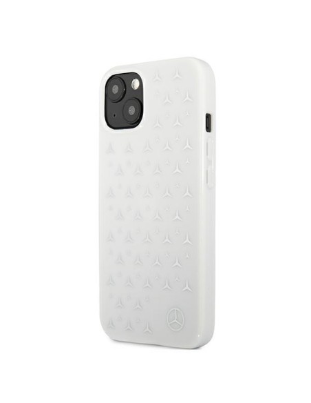 Mercedes Silver Stars Pattern dėklas iPhone 13 mini - baltas Mercedes Silver Stars Pattern dėklas iPhone 13 mini - baltas