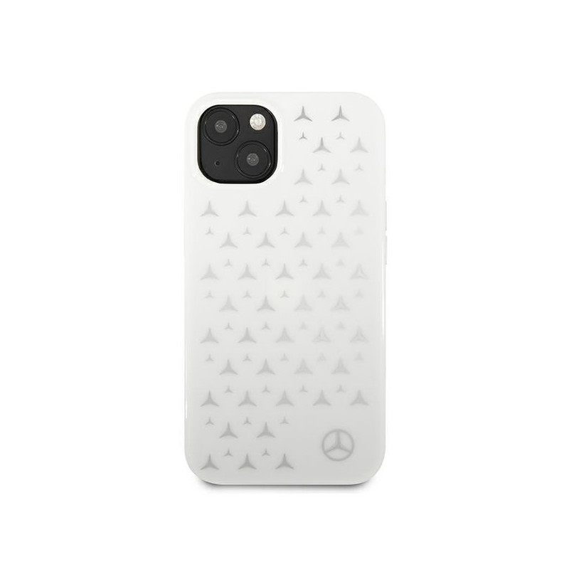Mercedes Silver Stars Pattern dėklas iPhone 13 mini - baltas
