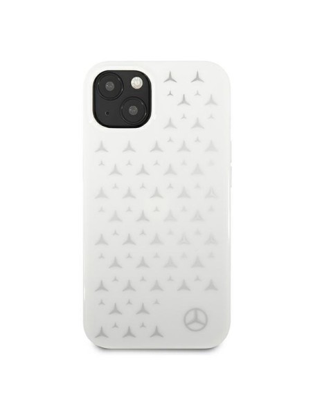 Mercedes Silver Stars Pattern dėklas iPhone 13 mini - baltas Mercedes Silver Stars Pattern dėklas iPhone 13 mini - baltas