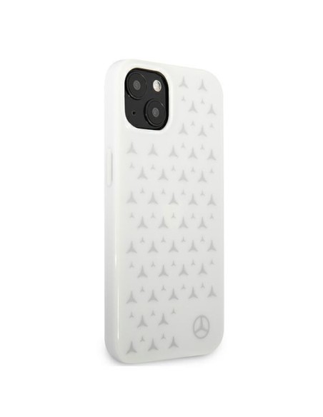 Mercedes Silver Stars Pattern dėklas iPhone 13 mini - baltas Mercedes Silver Stars Pattern dėklas iPhone 13 mini - baltas