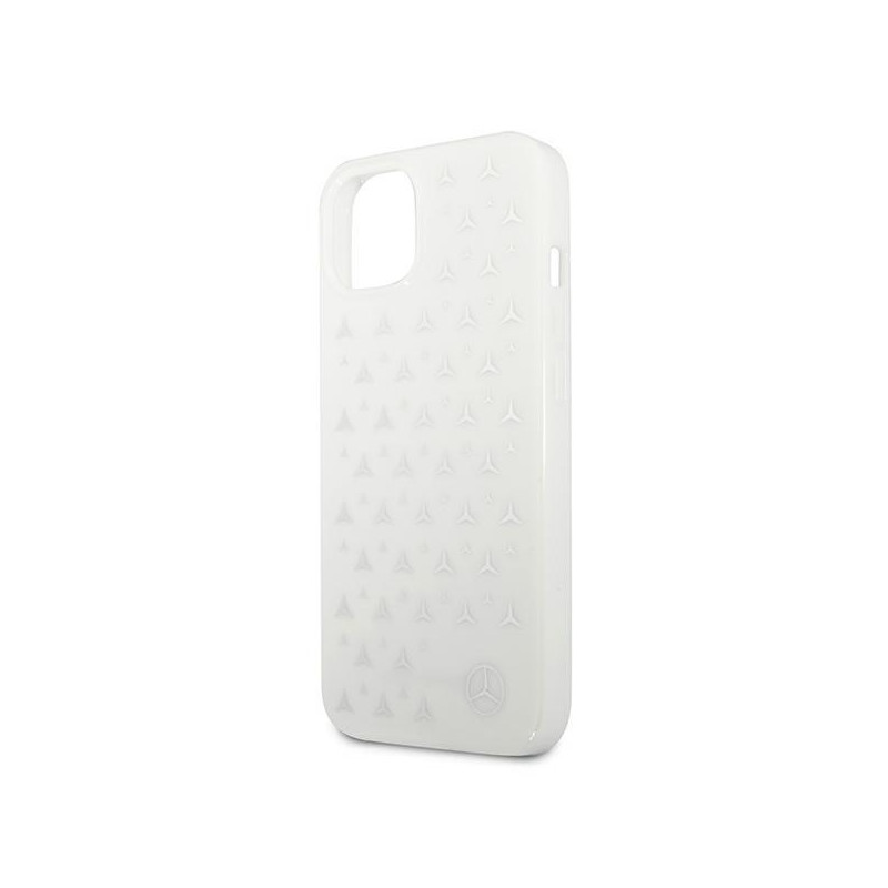 Mercedes Silver Stars Pattern dėklas iPhone 13 mini - baltas