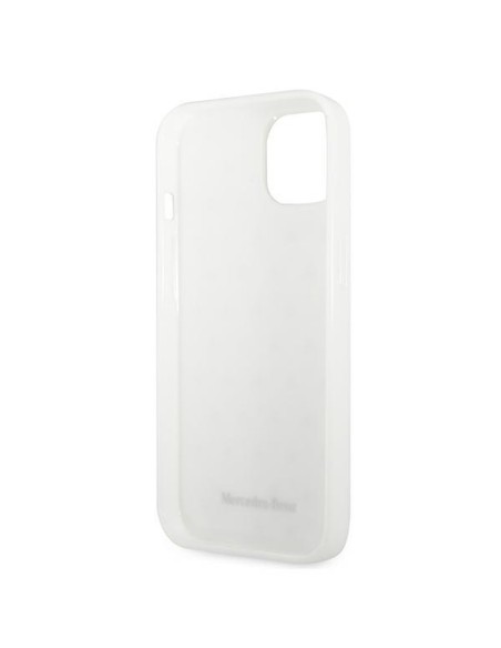 Mercedes Silver Stars Pattern dėklas iPhone 13 mini - baltas Mercedes Silver Stars Pattern dėklas iPhone 13 mini - baltas
