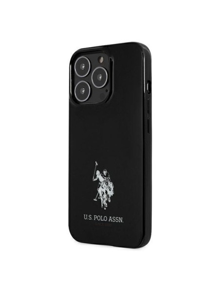 JAV Polo Assn byla Horses logotipas iPhone 13 Pro / iPhone 13 - juodas JAV Polo Assn byla Horses logotipas iPhone 13 Pro / iPhone 13 - juodas