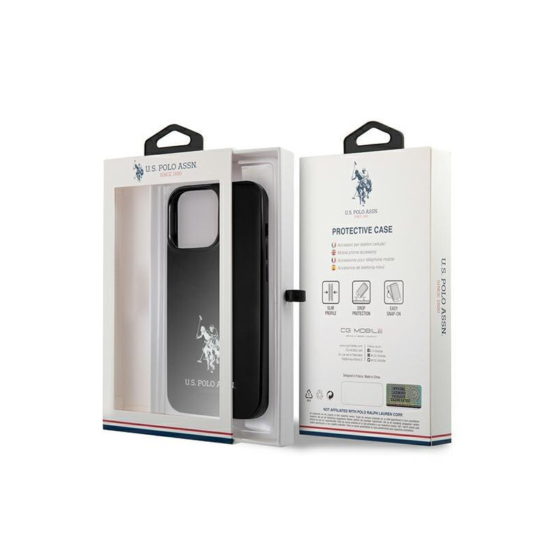JAV Polo Assn byla Horses logotipas iPhone 13 Pro / iPhone 13 - juodas