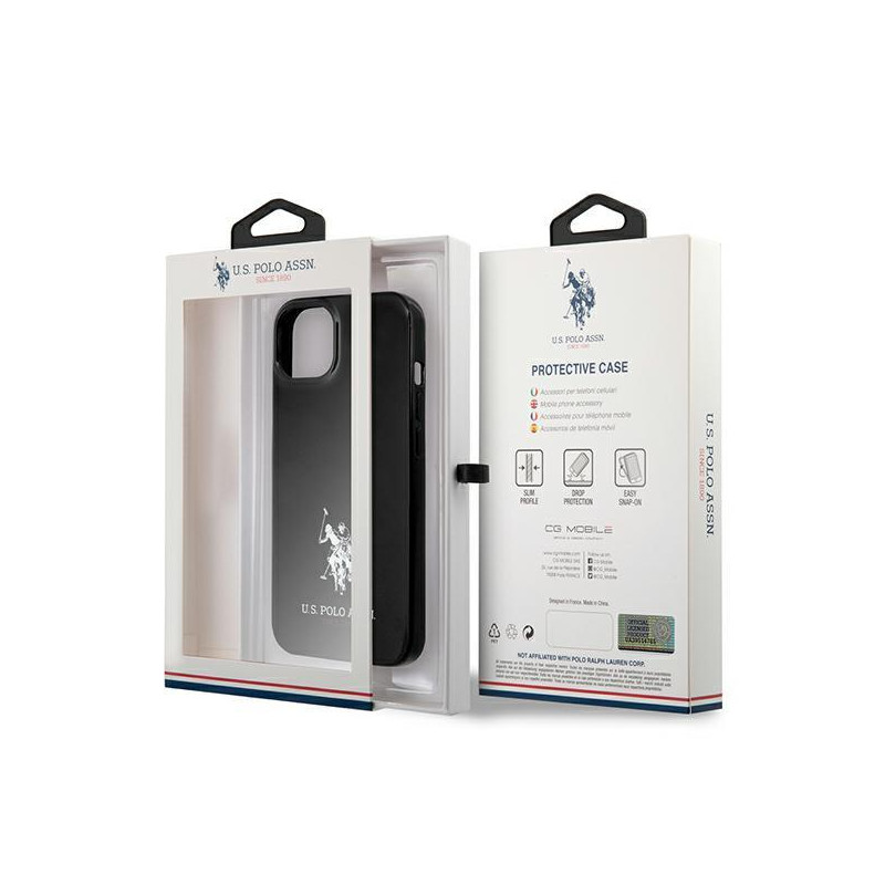 JAV Polo Assn byla Horses Logotipas iPhone 13 - juodas