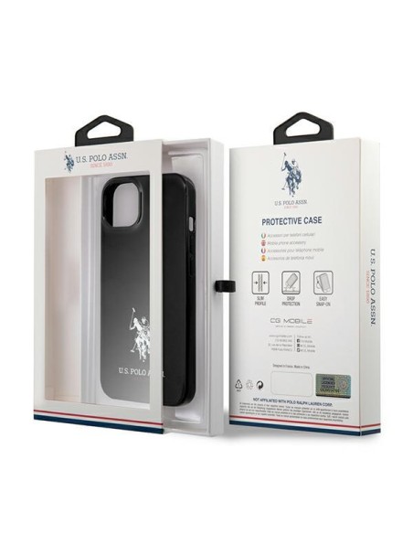 JAV Polo Assn byla Horses Logotipas iPhone 13 - juodas JAV Polo Assn byla Horses Logotipas iPhone 13 - juodas