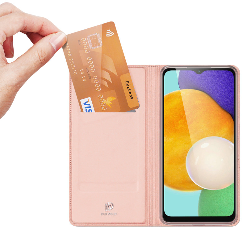 Dux Ducis Skin Pro dėklo dėklo dėklas su atvartu, skirtas Samsung Galaxy A13 5G rožinės spalvos