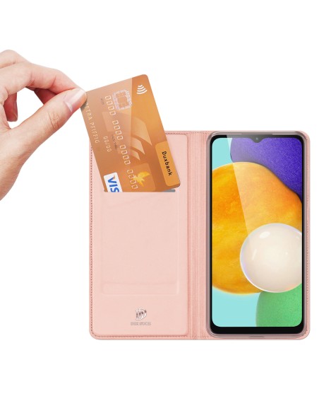 Dux Ducis Skin Pro dėklo dėklo dėklas su atvartu, skirtas Samsung Galaxy A13 5G rožinės spalvos Dux Ducis Skin Pro dėklo dėklo dėklas su atvartu, skirtas Samsung Galaxy A13 5G rožinės spalvos