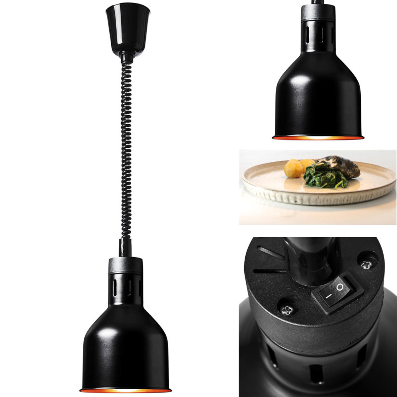 Infraraudonųjų spindulių šildymo lempa indams IR pakabinama juoda diam. 17cm 250W Infraraudonųjų spindulių šildymo lempa indams IR pakabinama juoda diam. 17cm 250W