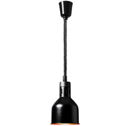 Infraraudonųjų spindulių šildymo lempa indams IR pakabinama juoda diam. 17cm 250W