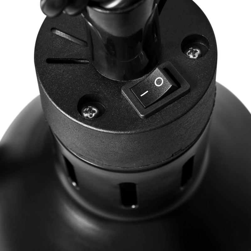 Infraraudonųjų spindulių šildymo lempa indams IR pakabinama juoda diam. 17cm 250W