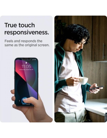 Spigen Glas.tR EZ Fit Privacy Tempered Glass skirtas iPhone 13 / 13 Pro / 14 - 2 vnt. Spigen Glas.tR EZ Fit Privacy Tempered Glass skirtas iPhone 13 / 13 Pro / 14 - 2 vnt.