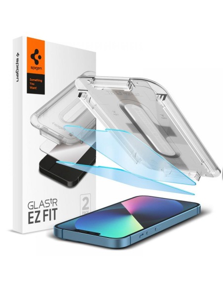 Spigen Glas.tR EZ Fit AntiBlue grūdintas stiklas iPhone 13 / 13 Pro / 14 - 2 vnt. Spigen Glas.tR EZ Fit AntiBlue grūdintas stiklas iPhone 13 / 13 Pro / 14 - 2 vnt.