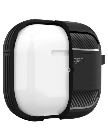 Spigen Rugged Armor dėklas, skirtas Apple AirPods 3 – matinė juoda Spigen Rugged Armor dėklas, skirtas Apple AirPods 3 – matinė juoda