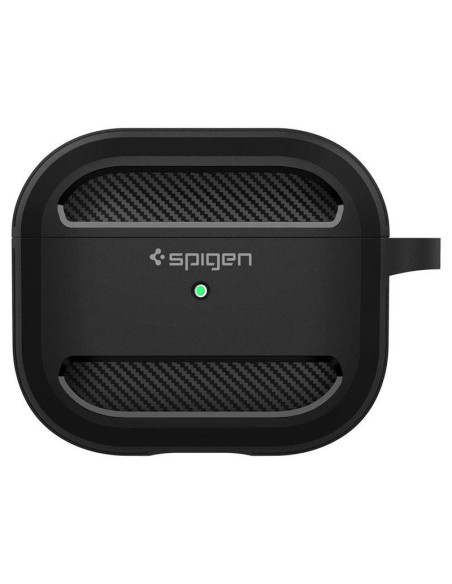 Spigen Rugged Armor dėklas, skirtas Apple AirPods 3 – matinė juoda Spigen Rugged Armor dėklas, skirtas Apple AirPods 3 – matinė juoda