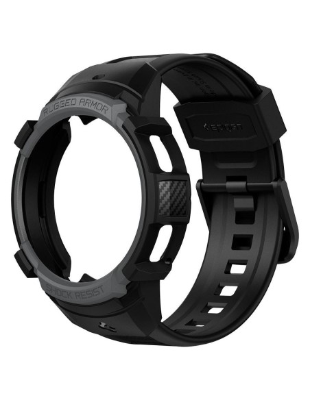 Spigen Rugged Armor Pro dėklas su dirželiu, skirtas Samsung Galaxy Watch 4 Classic 42 mm - pilkas