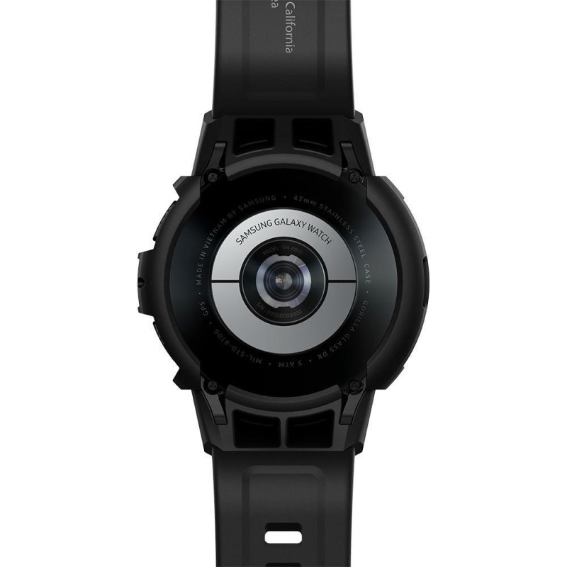 Spigen Rugged Armor Pro dėklas su dirželiu, skirtas Samsung Galaxy Watch 4 Classic 42 mm - pilkas