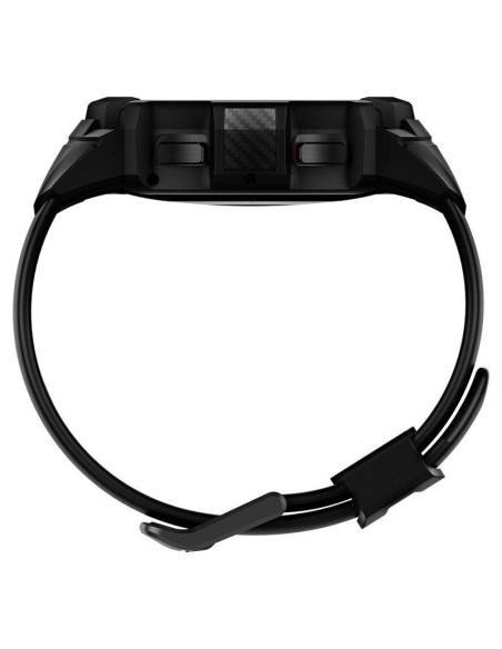 Spigen Rugged Armor Pro dėklas su dirželiu, skirtas Samsung Galaxy Watch 4 Classic 46 mm - matinė juoda