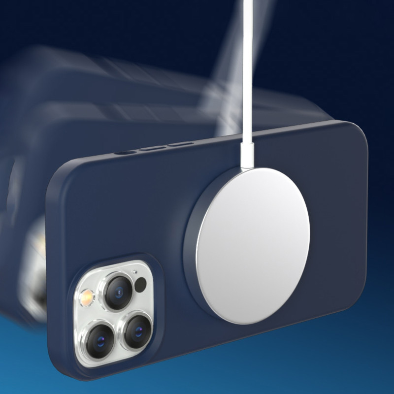 „Kingxbar PQY Silicone Series“ magnetinis dėklas, skirtas „iPhone 13 Pro Max“ silikono dėklo dangtelis mėlynas (suderina...