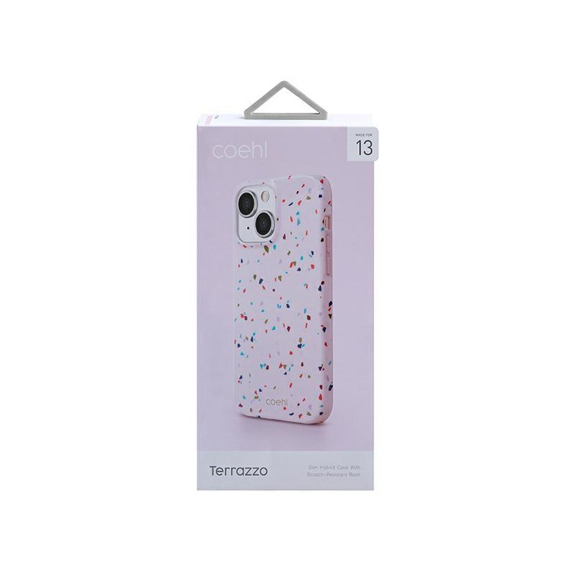 Uniq Coehl Terrazzo dėklas iPhone 13 - rožinis