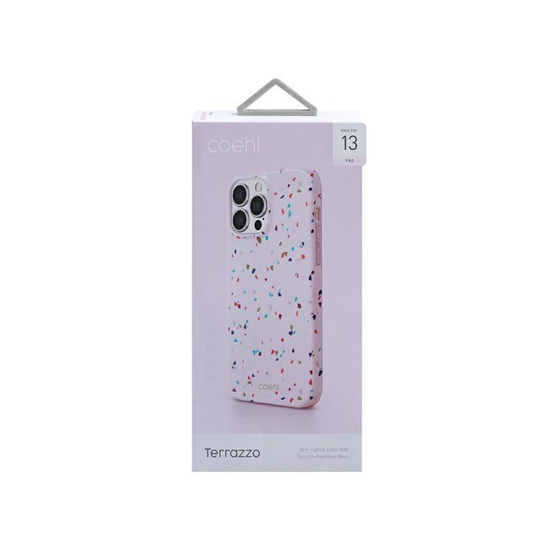 Uniq Coehl Terrazzo dėklas, skirtas iPhone 13 Pro / iPhone 13 - rožinis